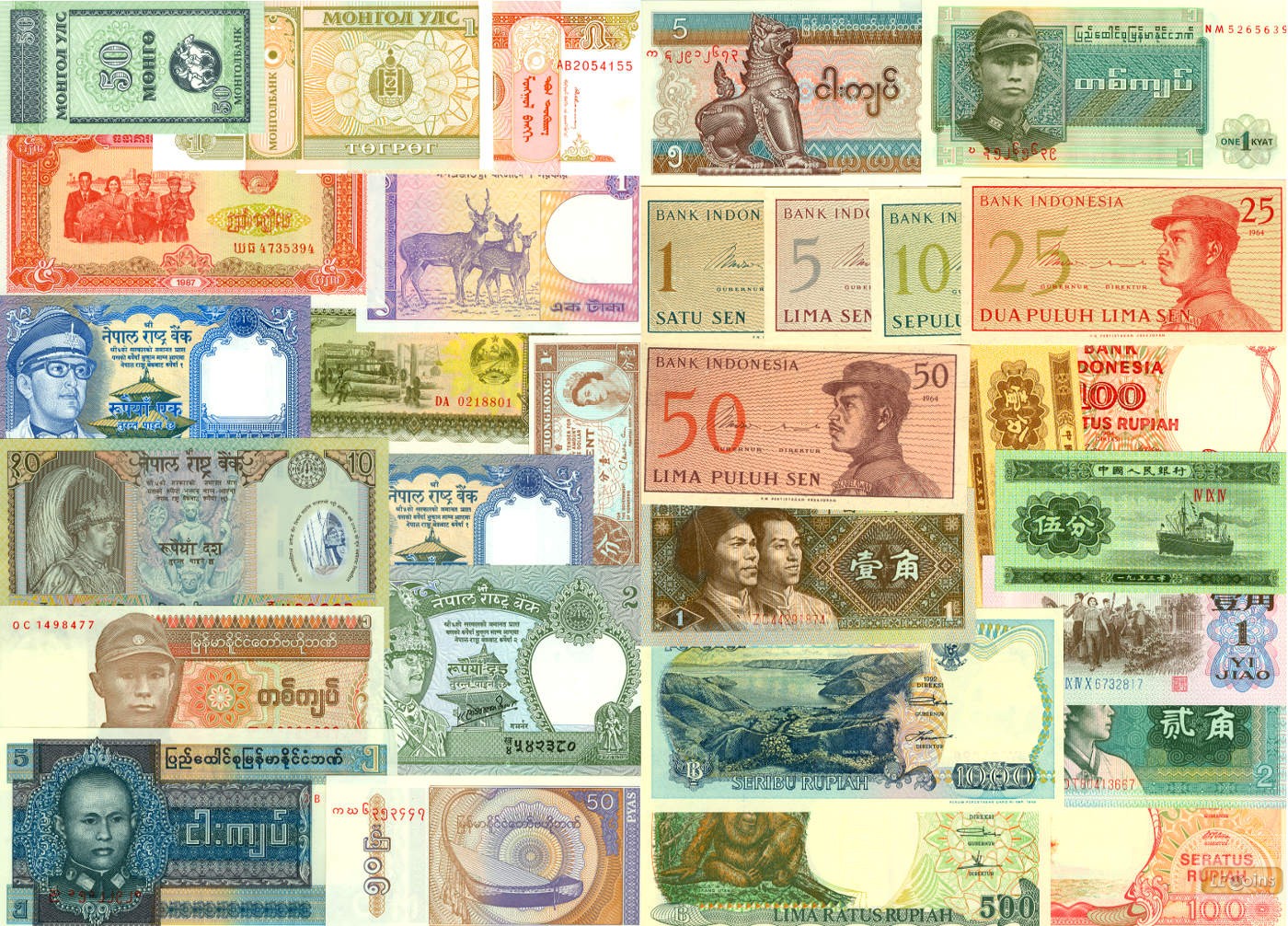 Lot: ASIEN / ASIA  Mix  30x Banknote  I  [1971-2002]