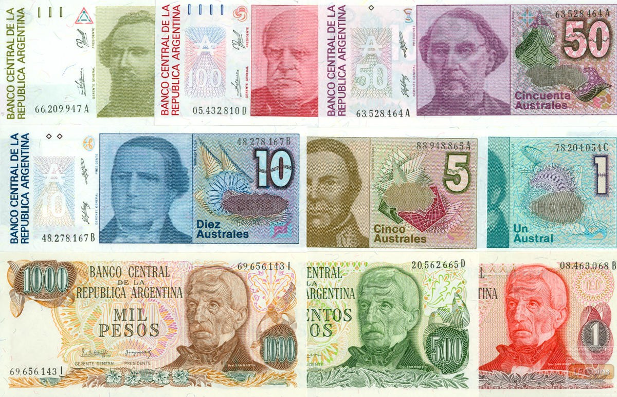 Lot: ARGENTINIEN / ARGENTINA  9x Banknote  I  [1976-1988]