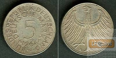 Deutschland BRD 5 DM 1964 G  ss-vz