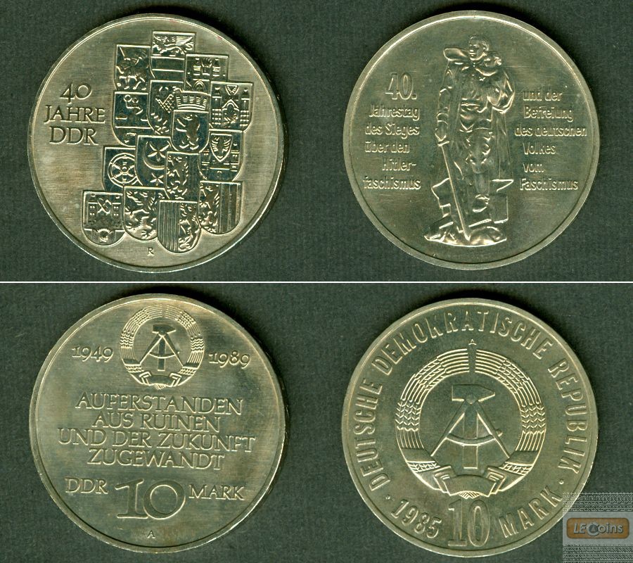 Lot: DDR 2x  10 Mark Gedenkmünzen  f.st  [1985-1989]