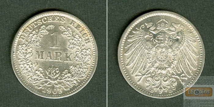 Deutsches Reich 1 Mark 1905 D  vz-stgl.