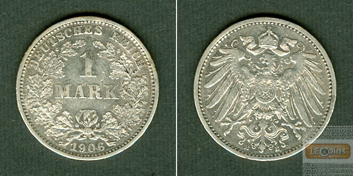 Deutsches Reich 1 Mark 1906 E  ss-vz