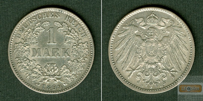 Deutsches Reich 1 Mark 1899 D (J.17)  f.vz