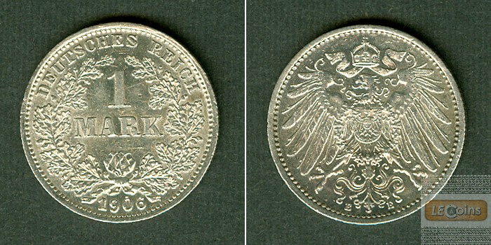 Deutsches Reich 1 Mark 1906 E  vz