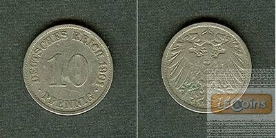DEUTSCHES REICH 10 Pfennig 1901 J  ss/ss-