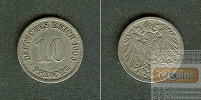 DEUTSCHES REICH 10 Pfennig 1906 J  ss