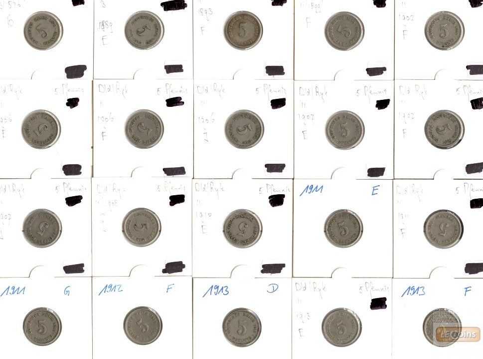 Lot: DEUTSCHES REICH  20x 5 Pfennig  [1876-1913]