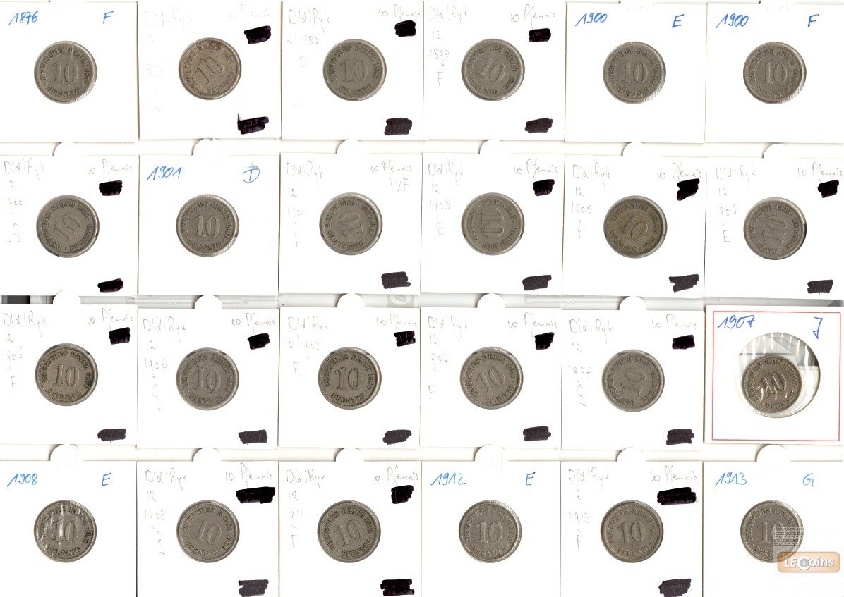 Lot: DEUTSCHES REICH  24x 10 Pfennig  [1876-1913]