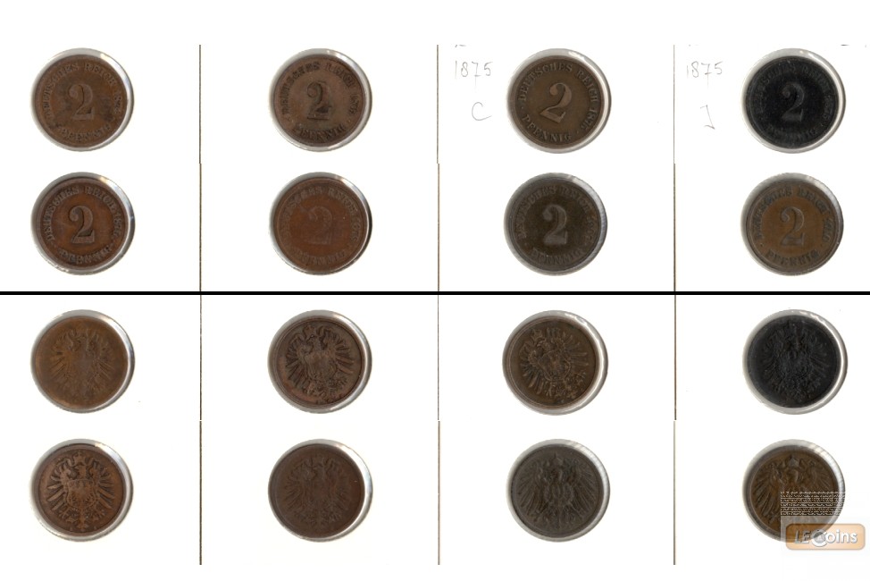 Lot: DEUTSCHES REICH  8x 2 Pfennig  [1874-1910]