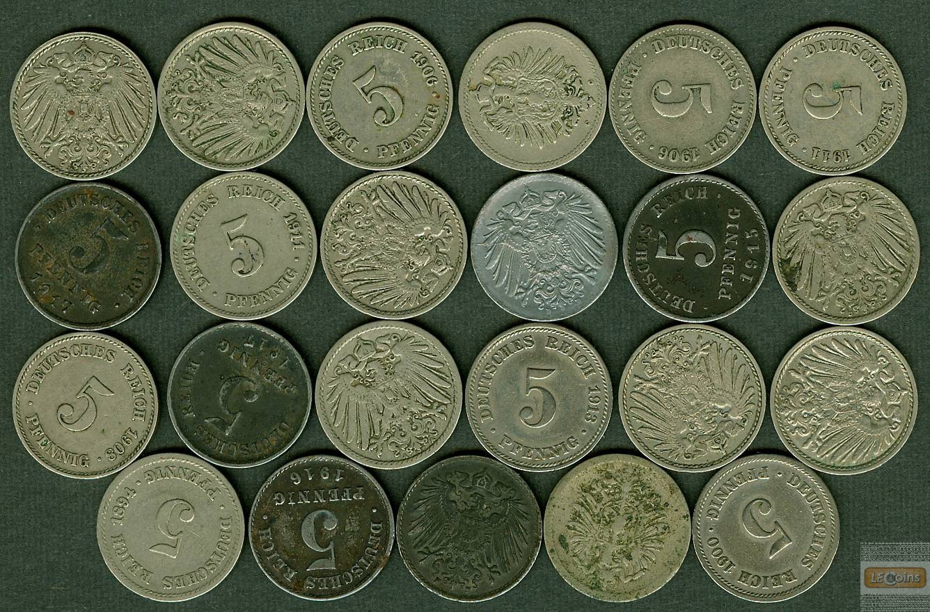 Lot: DEUTSCHES REICH  23x 5 Pfennig  [1875-1921]