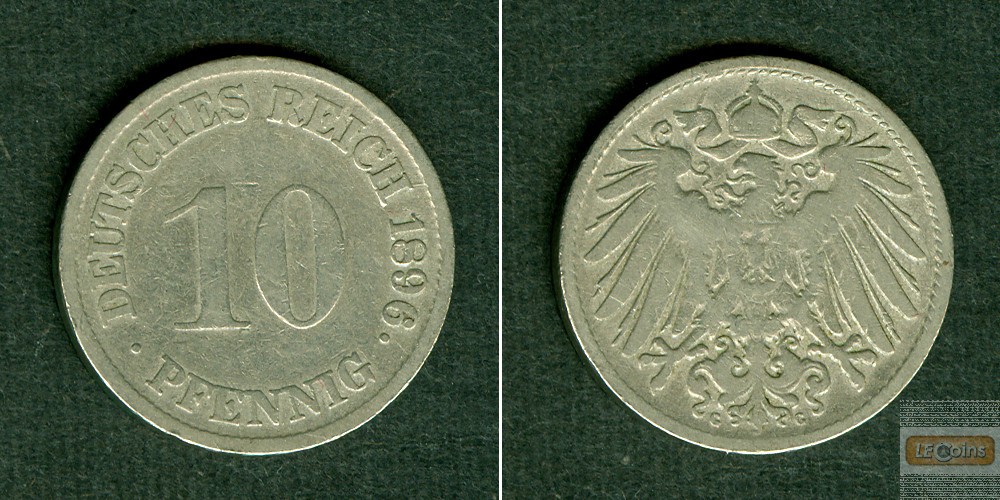 DEUTSCHES REICH 10 Pfennig 1896 G (J.13)  s-ss  selten!