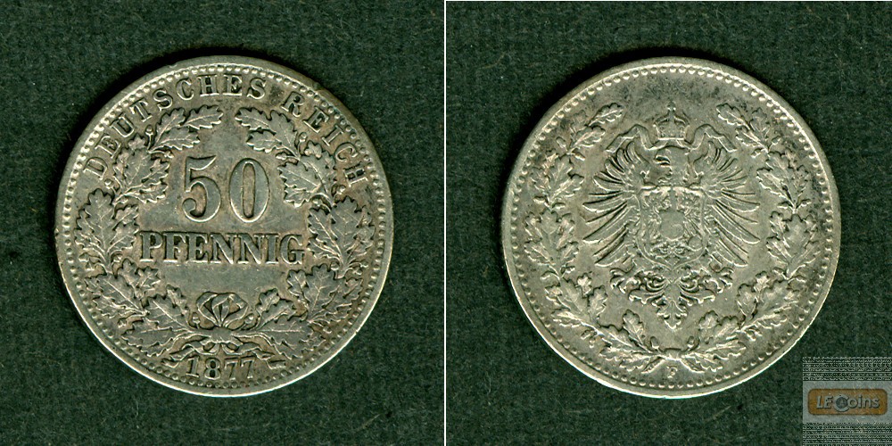 DEUTSCHES REICH 50 Pfennig 1877 F (J.8)  ss