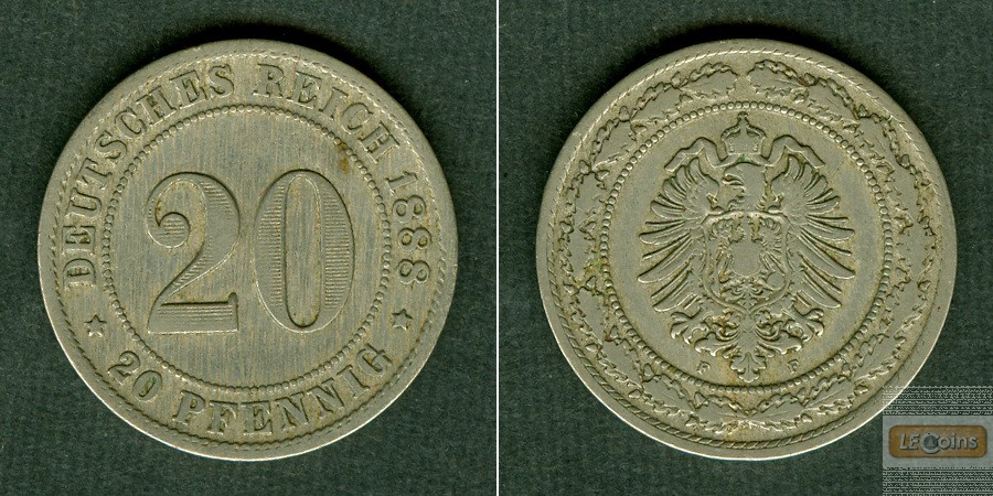 DEUTSCHES REICH 20 Pfennig 1888 F (J.6)  ss