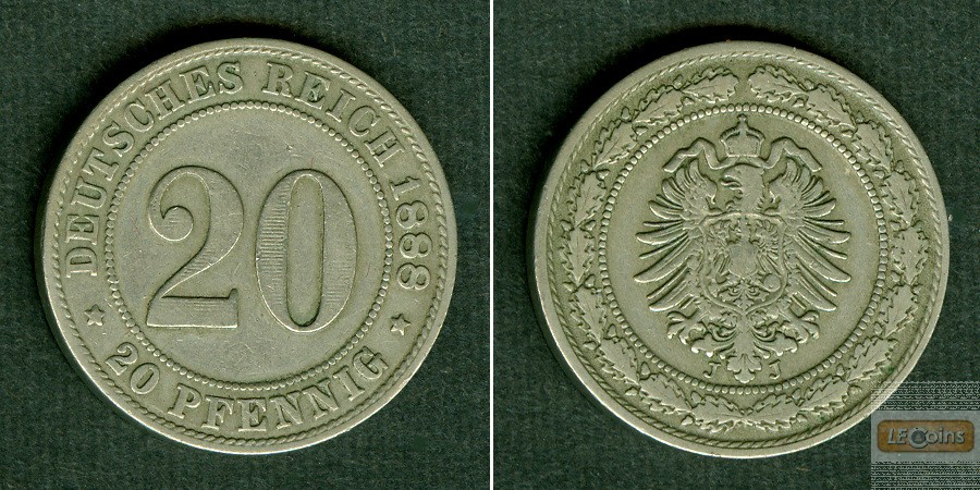 DEUTSCHES REICH 20 Pfennig 1888 J (J.6)  ss