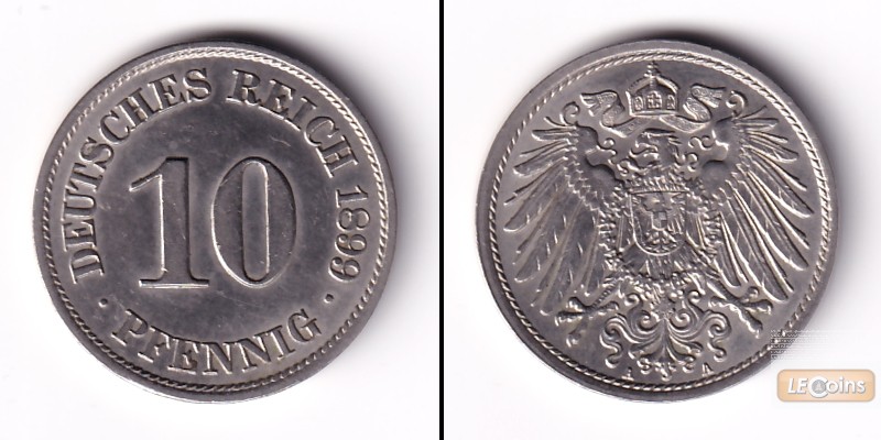 DEUTSCHES REICH 10 Pfennig 1899 A (J.13)  vz-st