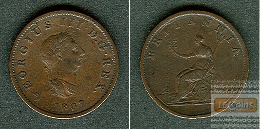 Großbritannien / Great Britain  Half Penny 1807  ss