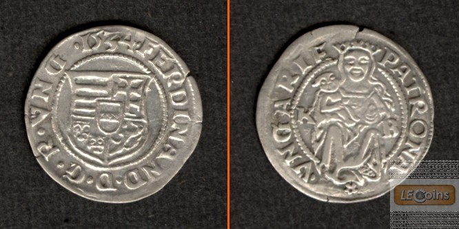 Ungarn Denar 1534 K-B  Ferdinand I.  f.vz