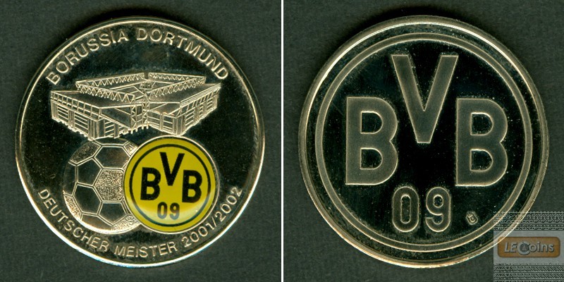 Medaille FUSSBALL Farblogo BVB Meister 2001/2002  f.st
