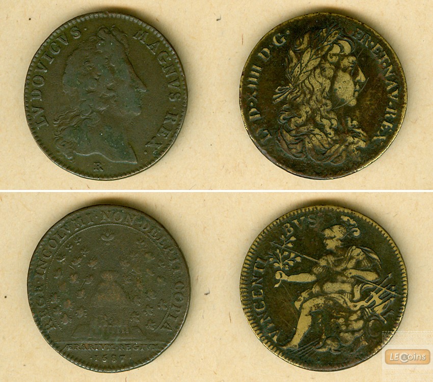 Lot: Medaille 2x FRANKREICH Louis XIV.  s-ss