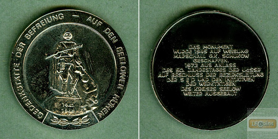 Medaille DDR Gedenkstätte Seelower Höhen  vz-st