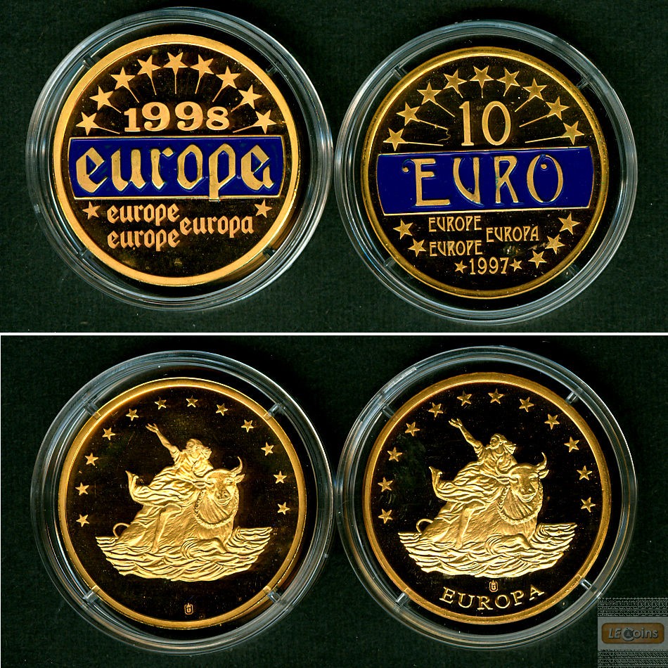 Lot: DEUTSCHLAND 2x Medaille 10 EURO  PP  [1997-1998]