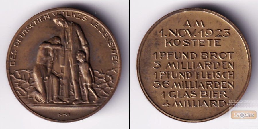 Medaille DEUTSCHES REICH INFLATION  1923  vz