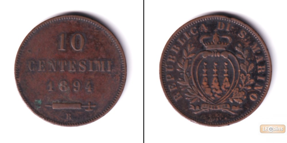 SAN MARINO 10 Centesimi 1894  ss