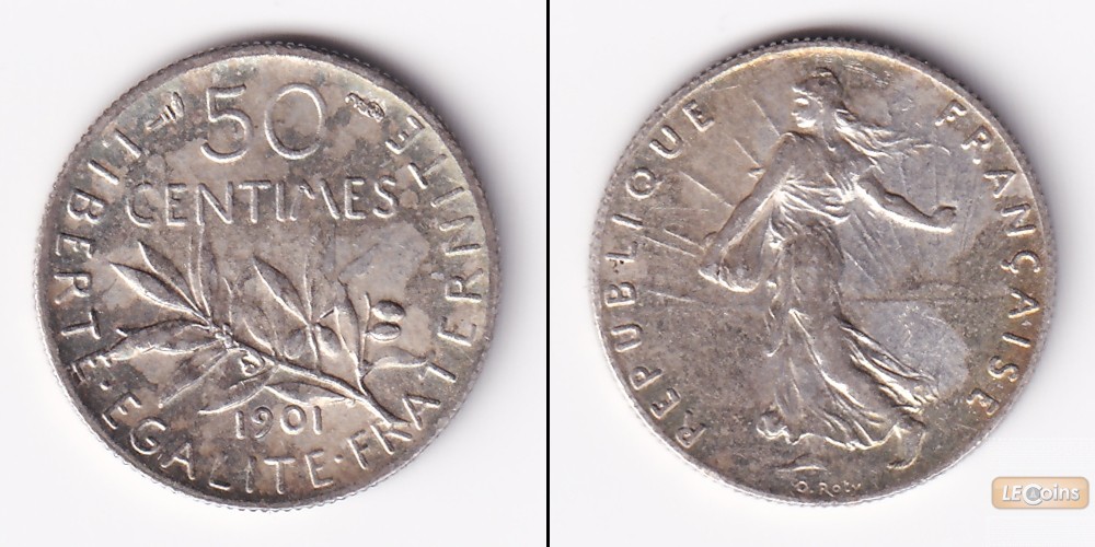 FRANKREICH 50 Centimes 1901  f.vz/vz