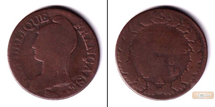 FRANKREICH 5 Centimes AN8  s/s-  [1799-1800]