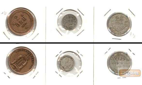 Lot:  SCHWEDEN 3x Münzen  2 10 25 Öre  [1859-1910]