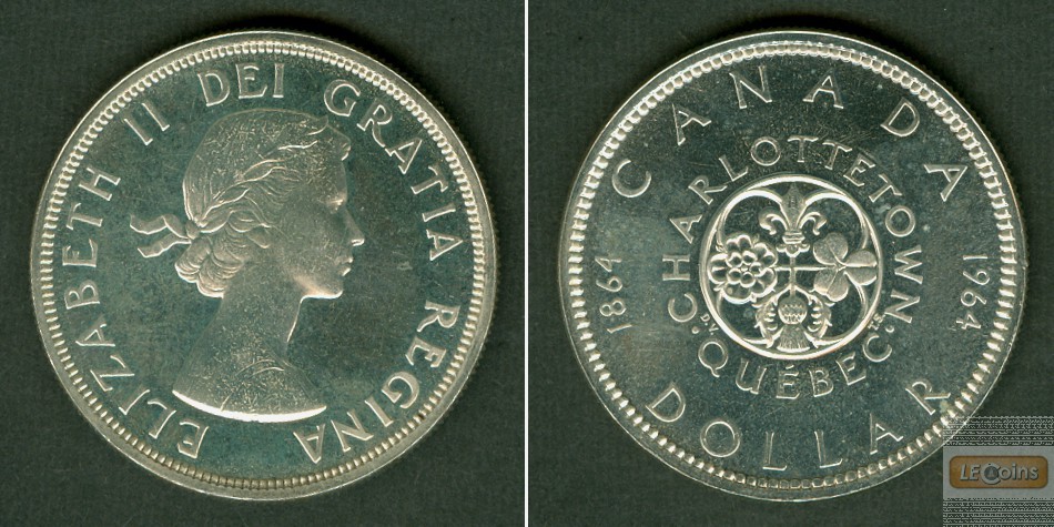 CANADA / KANADA 1 Dollar 1964 Quebec  SILBER  vz-st (PP)  selten