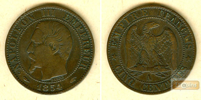FRANKREICH 5 Centimes 1854 A  ss