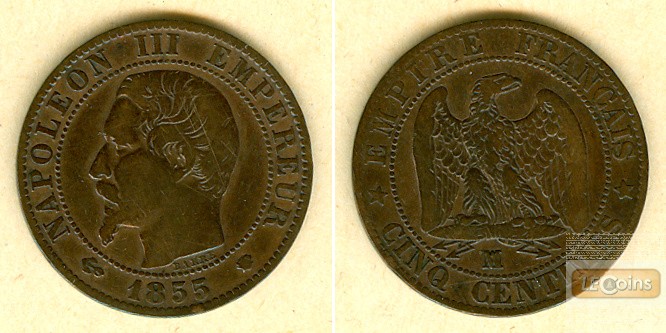 FRANKREICH 5 Centimes 1855 MA  s-ss