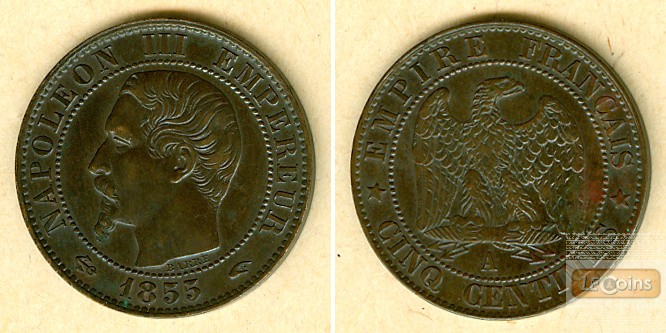 FRANKREICH 5 Centimes 1855 A  ss-vz
