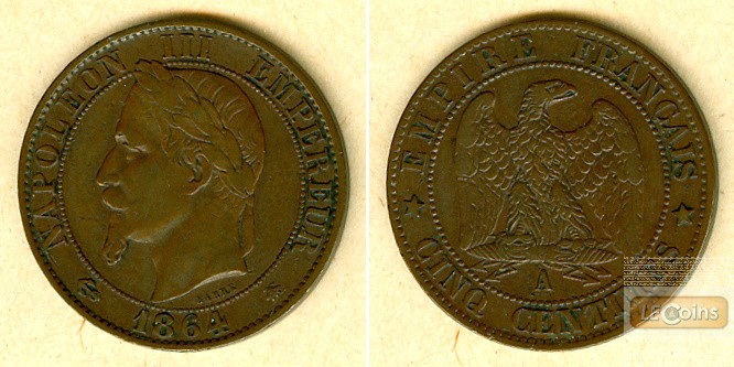 FRANKREICH 5 Centimes 1864 A  ss+