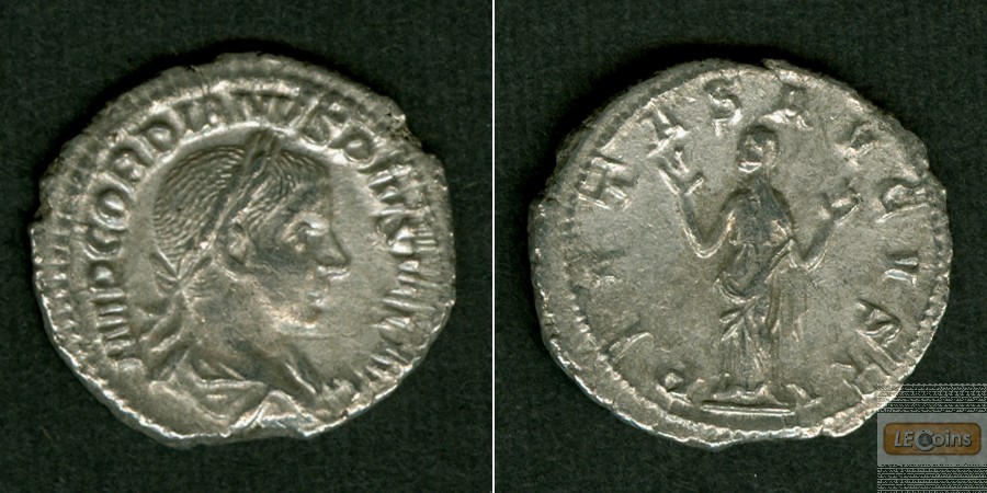 Marcus Antonius GORDIANUS III. Pius  Denar  selten!  vz/ss-vz  [241]