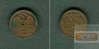Österreich Kaiserreich 2 Heller 1905  vz  selten