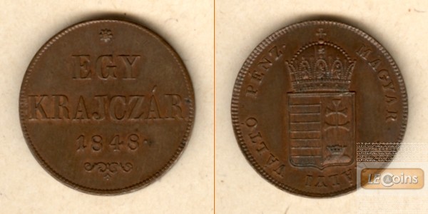Österreich Ungarn Kaiserreich 1 Kreuzer / Egy Krajczar 1848  f.st