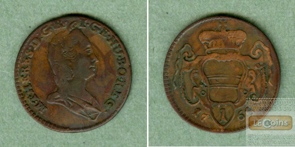Österreich RDR 1 Pfennig Maria Theresia 1765  ss