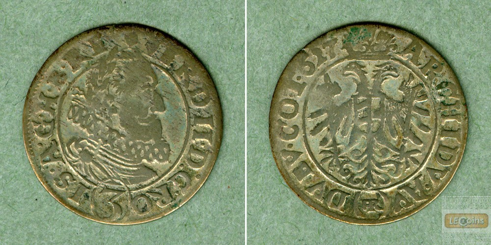 Österreich Schlesien RDR 3 Kreuzer 1627 HR  ss
