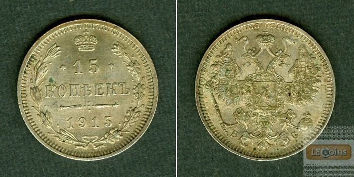 Russland 15 Kopeken 1915  f.st