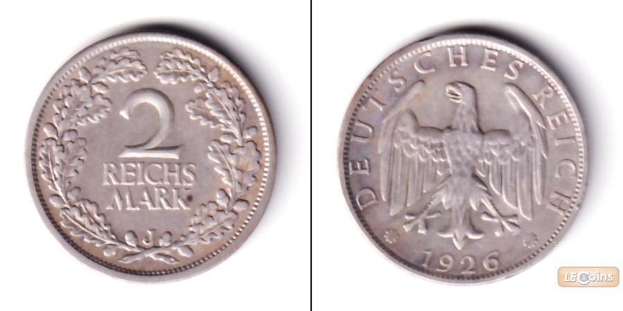 DEUTSCHES REICH 2 Reichsmark 1926 J  (J.320)  f.vz