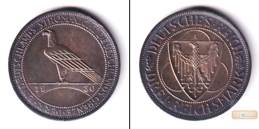 DEUTSCHES REICH 3 Reichsmark (Rheinlandräumung) 1930 A (J.345)  vz-st