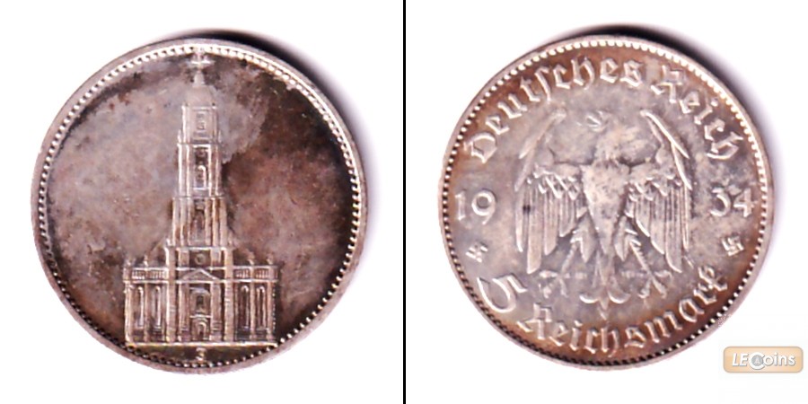 DEUTSCHES REICH 5 Reichsmark 1934 J (J.357)  ss