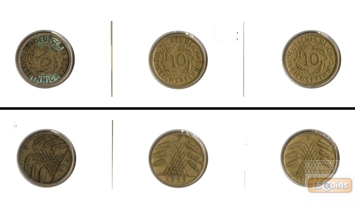 Lot: DEUTSCHES REICH  3x 10 Pfennig  [1924-1932]