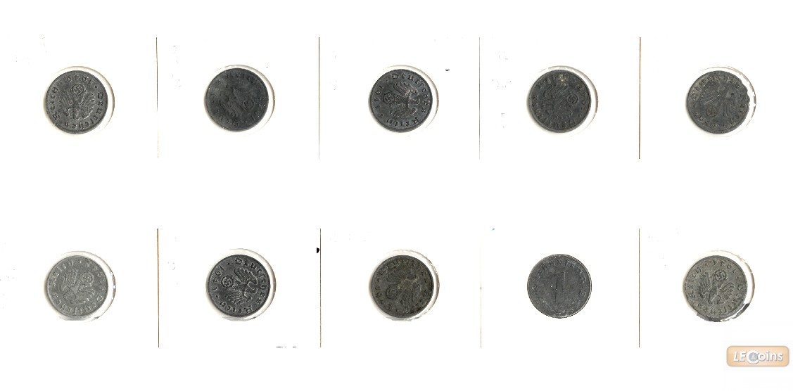 Lot: DEUTSCHES REICH  10x 1 Pfennig m.HK  [1940-1944]