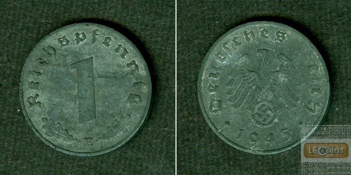 DEUTSCHES REICH 1 Reichspfennig 1945 E (J.369)  ss-vz  selten!