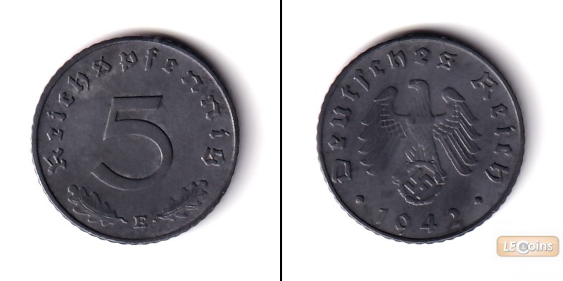 DEUTSCHES REICH 5 Reichspfennig (J.370) 1942 E  vz