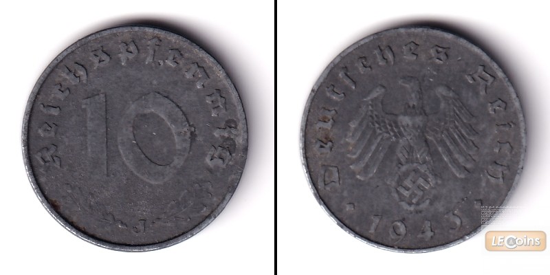 DEUTSCHES REICH 10 Reichspfennig (J.371) 1943 J  ss  selten