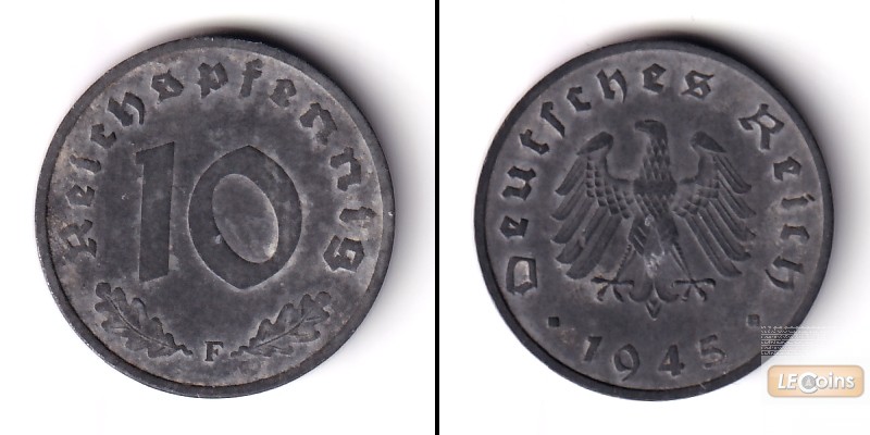 Alliierte Besatzung 10 Reichspfennig (J.375) 1945 F  vz
